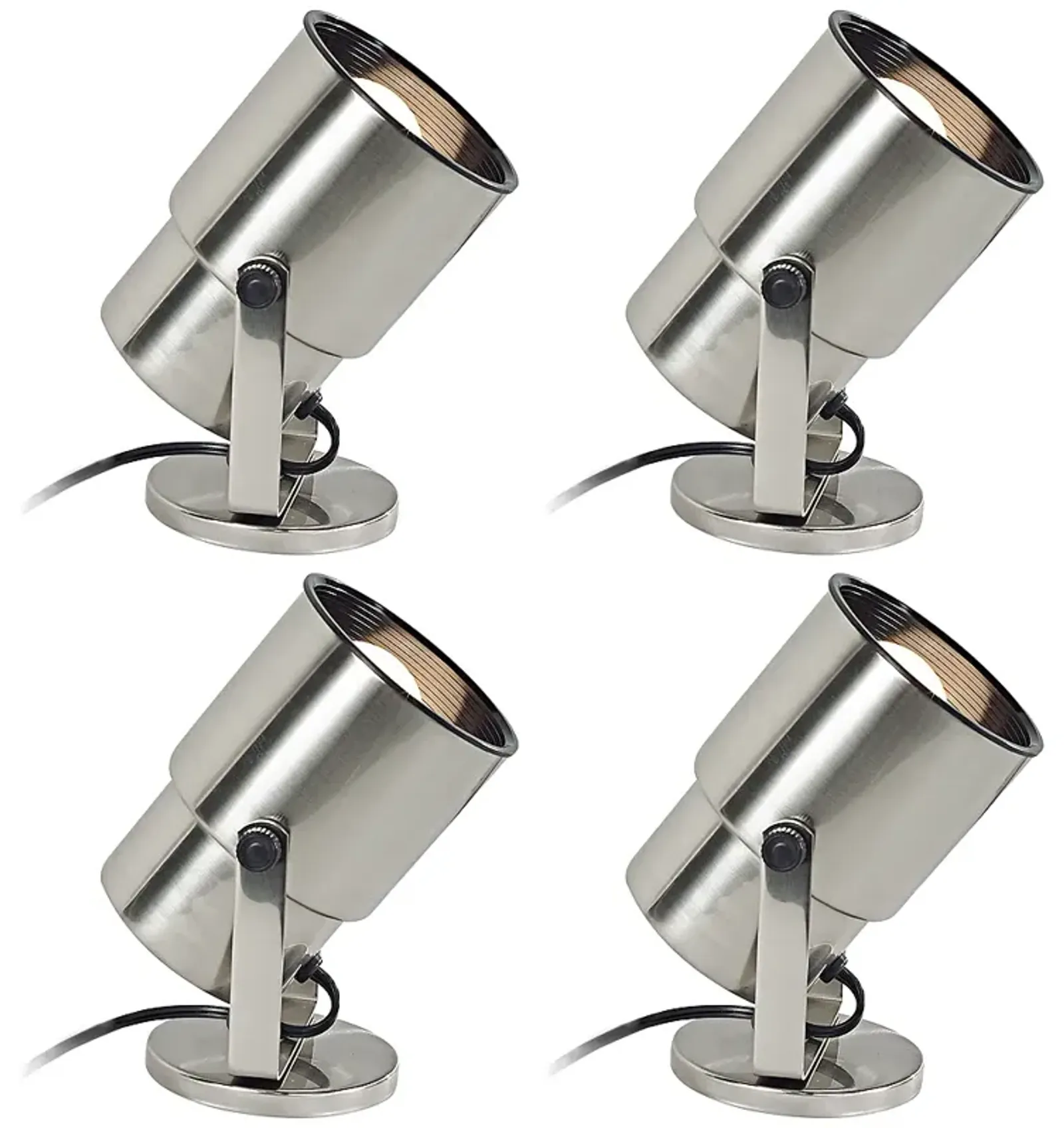 Staccato 8" Nickel Adjustable Accent Uplights Set of 4