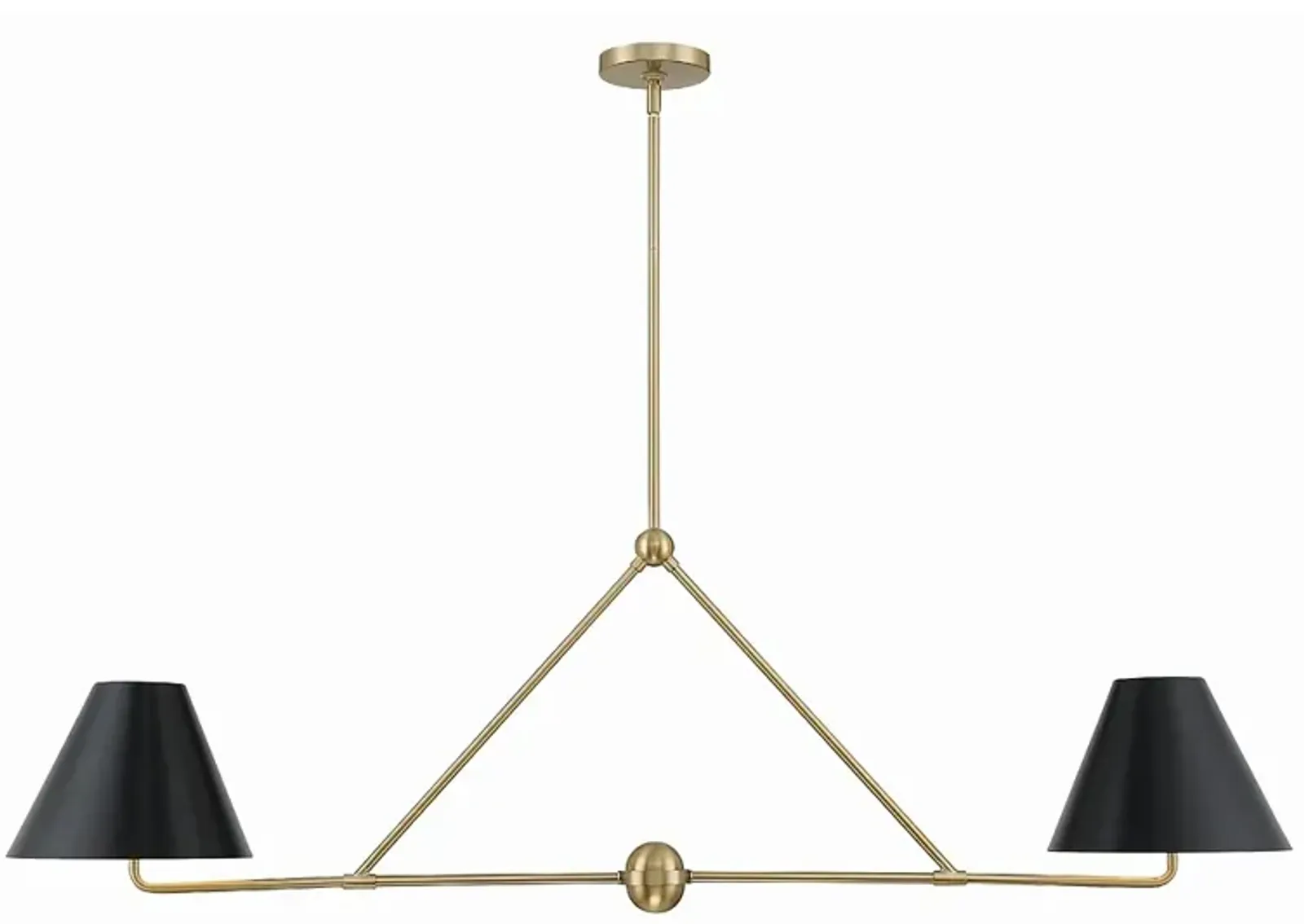 Xavier 54" Wide Vibrant Gold 4-Light Linear Chandelier