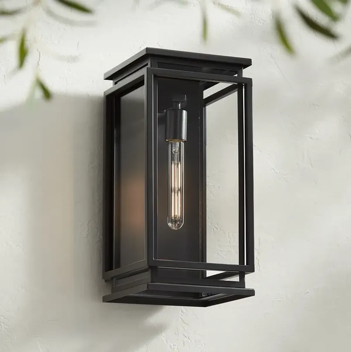 Possini Euro Alastor 16 1/2" High Black Outdoor Wall Light