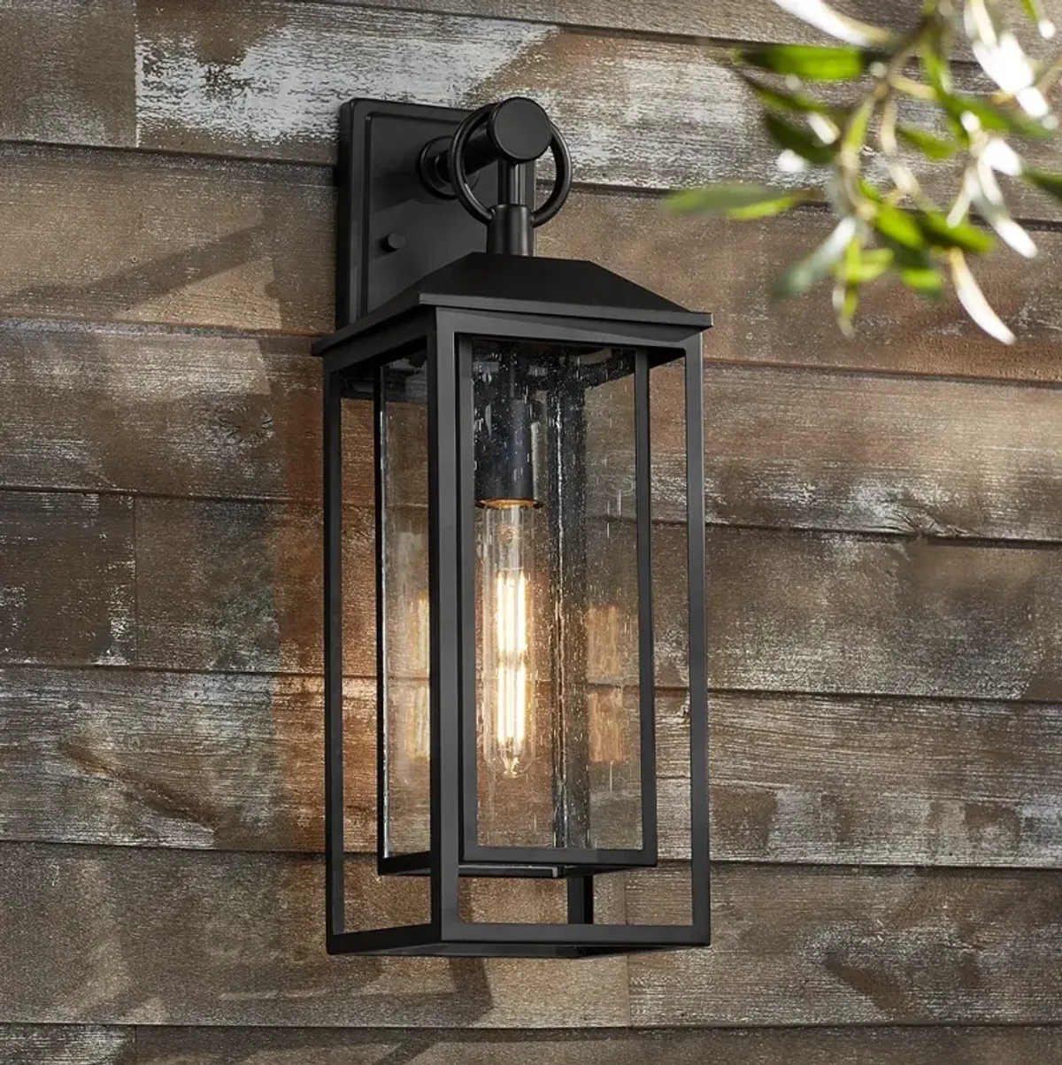 John Timberland Califa 20" High Black and Clear Glass Outdoor Light