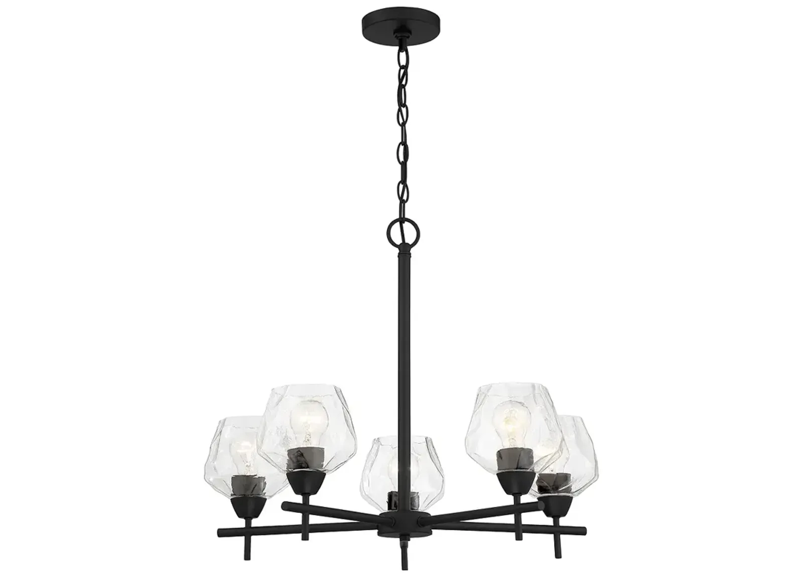 Minka Camrin 25" Wide 5-Light Black and Clear Glass Chandelier