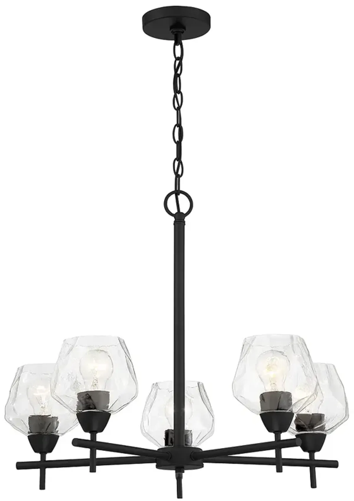 Minka Camrin 25" Wide 5-Light Black and Clear Glass Chandelier