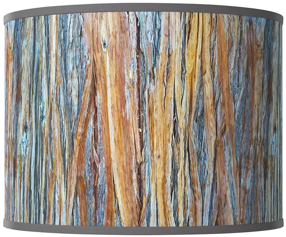 Striking Bark Multi-Color Modern Rustic Giclee Shade 13.5x13.5x10 (Spider)