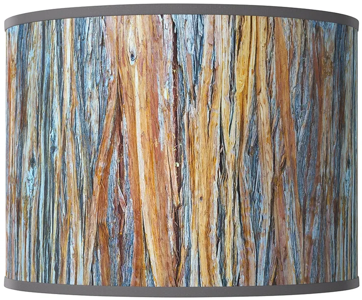 Striking Bark Multi-Color Modern Rustic Giclee Shade 13.5x13.5x10 (Spider)