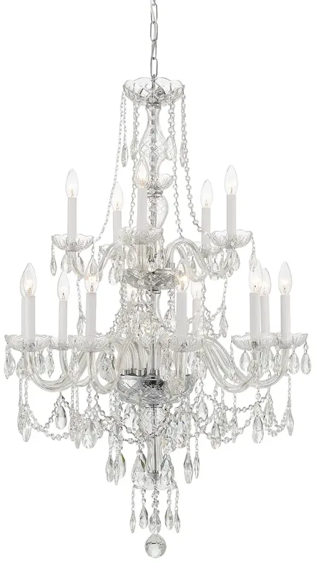 Traditional Crystal 15 Light Polished Chrome Chandelier