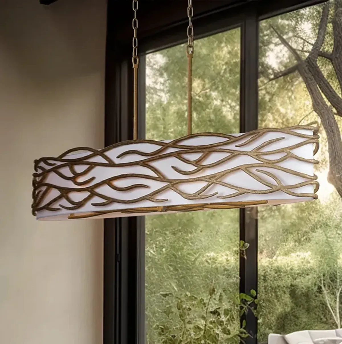 Minka Lavery Branch Reality 10-Light Ashen Gold Island Chandelier