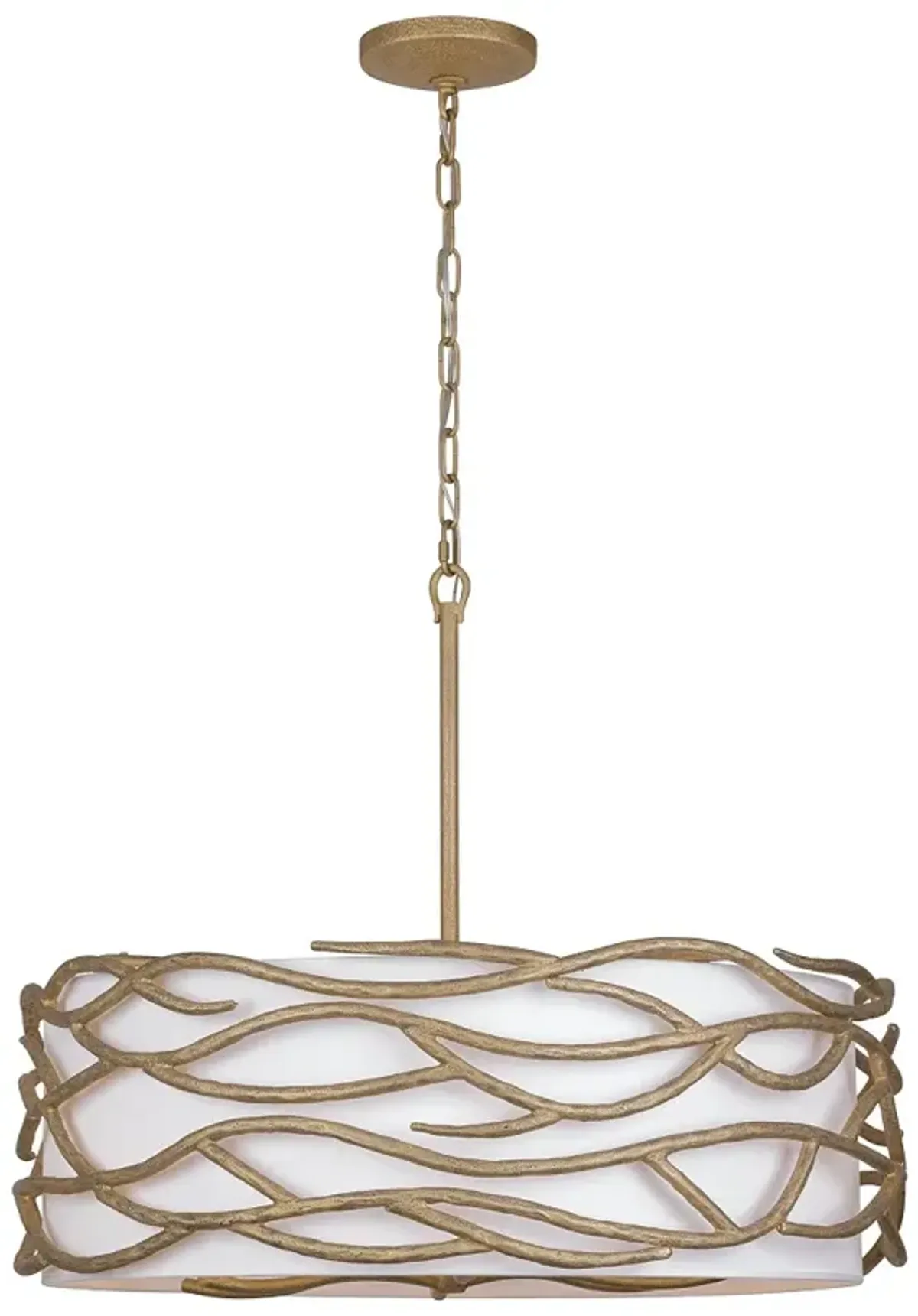 Minka Lavery Branch Reality 6-Light Ashen Gold Pendant with White Shade