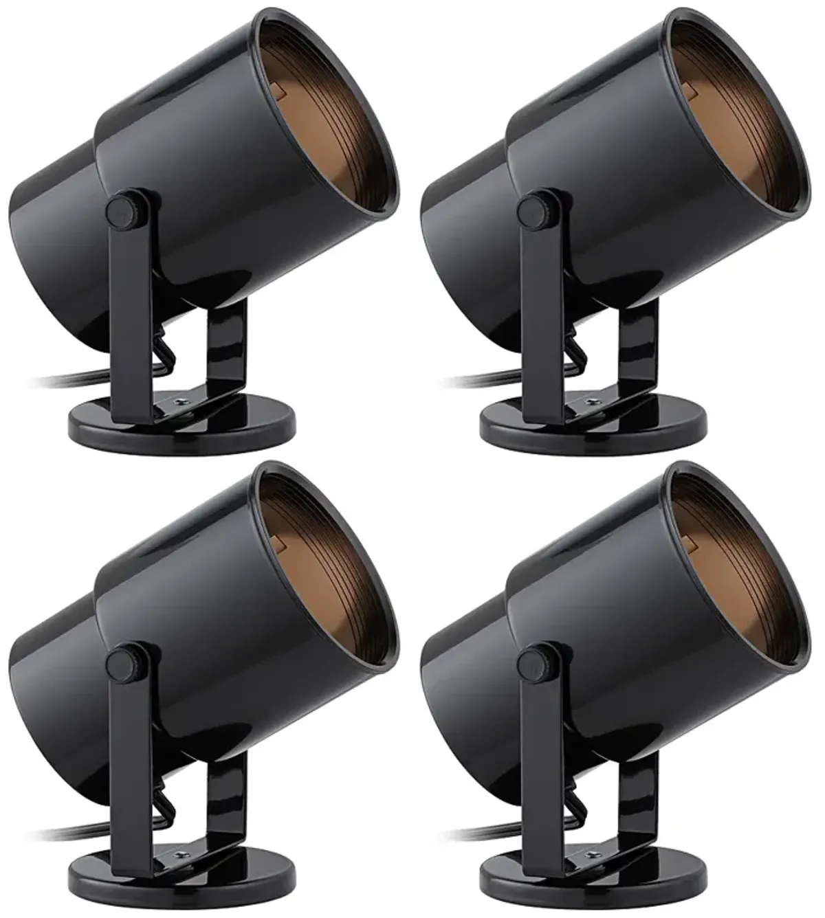 Studio 8"H Black Adjustable Plug-in Accent Uplights Set of 4