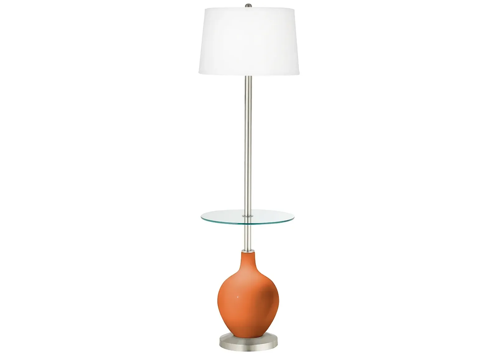 Color Plus Ovo 59" Celosia Orange Tray Table Floor Lamp