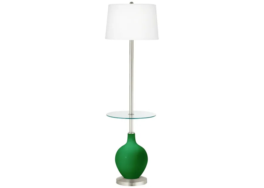 Color Plus Ovo 59" High Envy Green Tray Table Floor Lamp