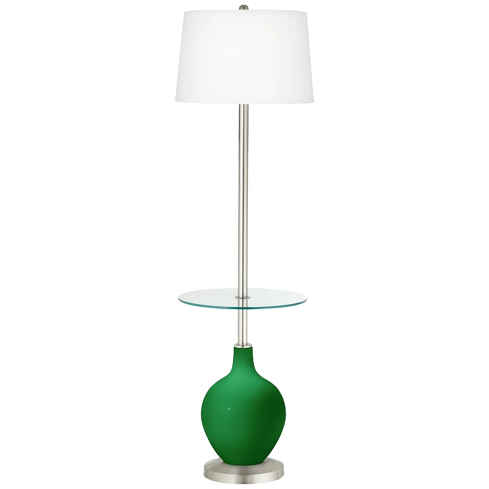 Color Plus Ovo 59" High Envy Green Tray Table Floor Lamp