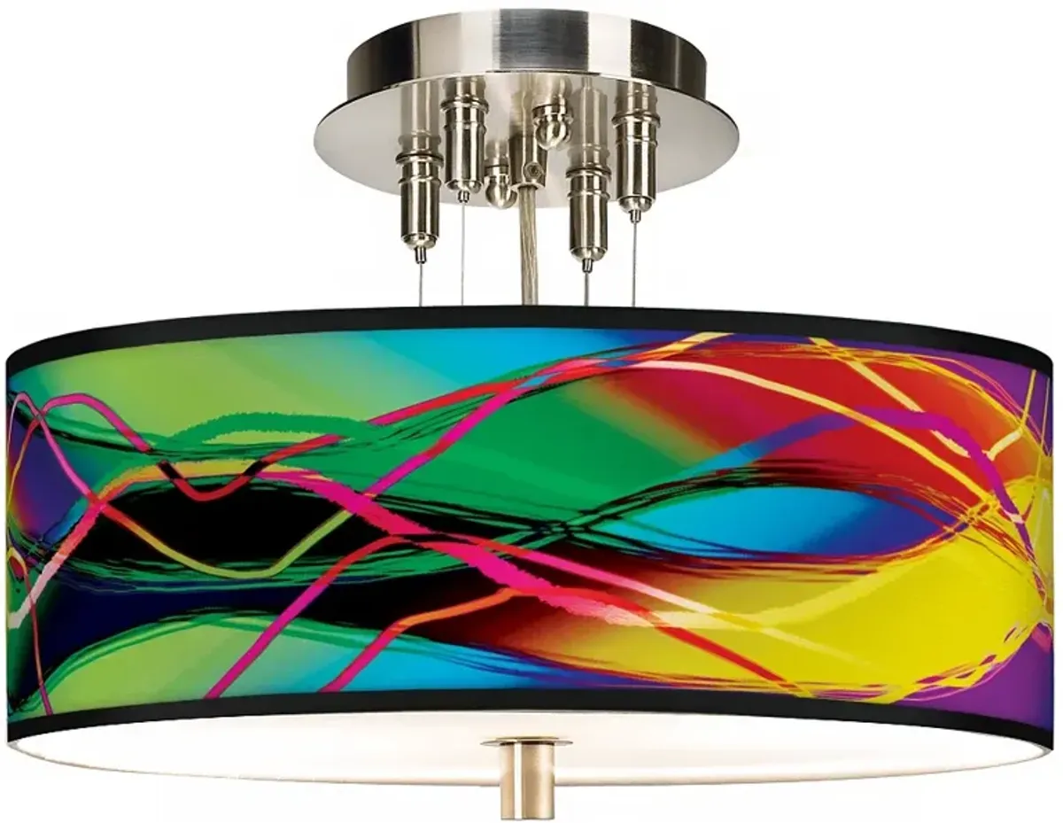 Giclee Gallery 14" Wide Colors in Motion Pattern Shade Ceiling Light