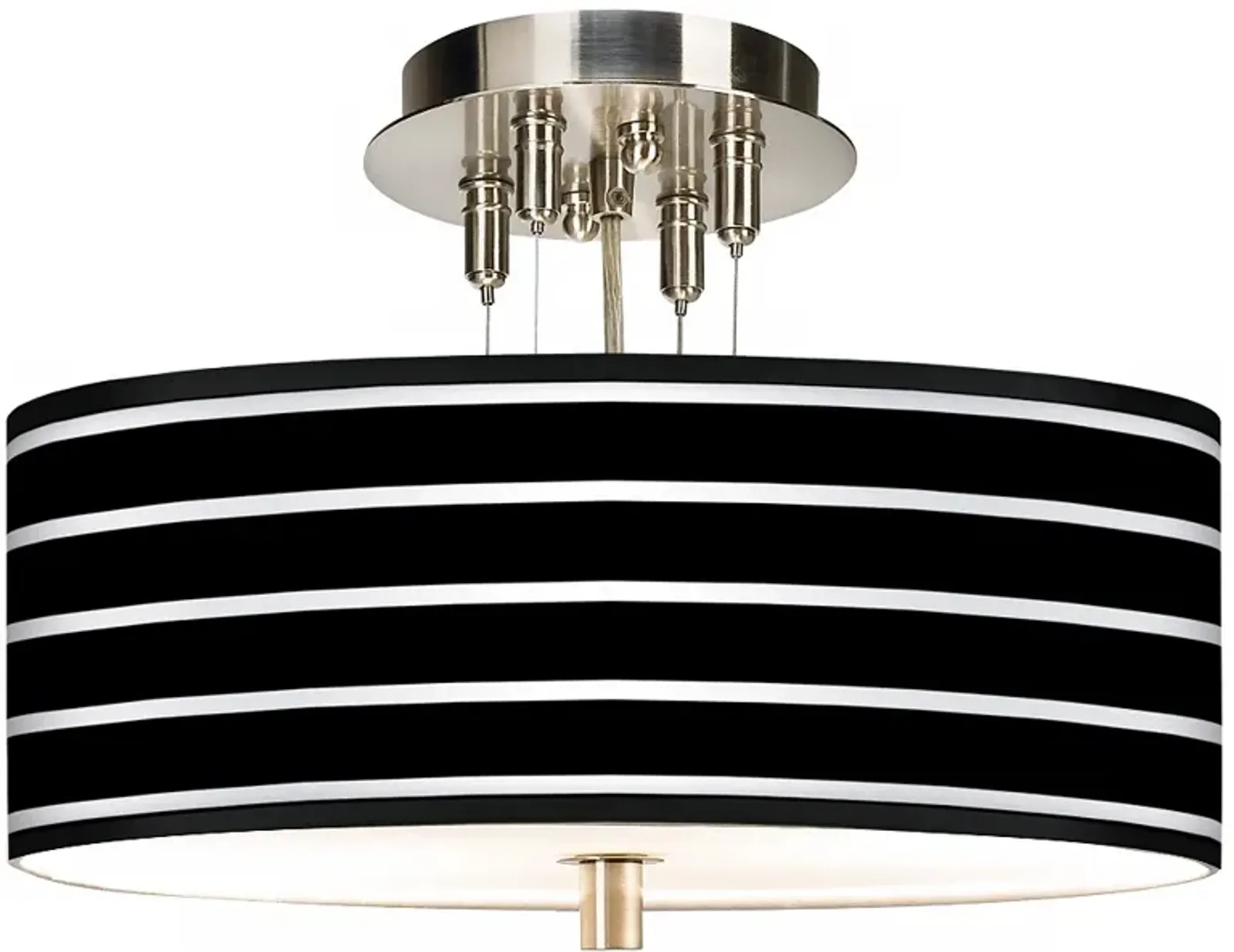 Bold Black Stripe Giclee 14" Wide Ceiling Light