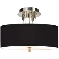 All Black Giclee 14" Wide Ceiling Light