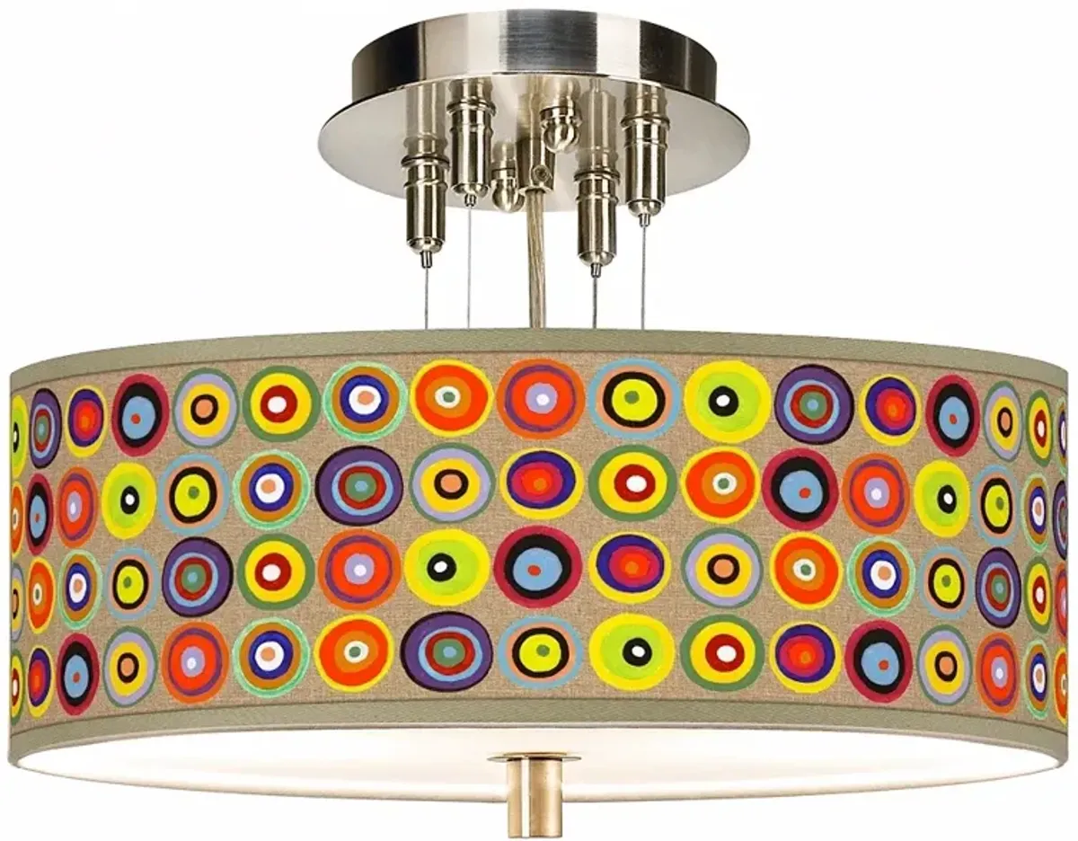 Marbles in the Park Giclee 14" Wide Semi-Flush Ceiling Light