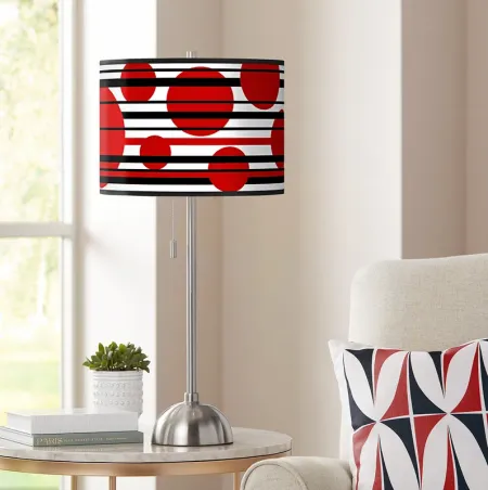 Giclee Glow 28" High Red Balls Brushed Nickel Table Lamp