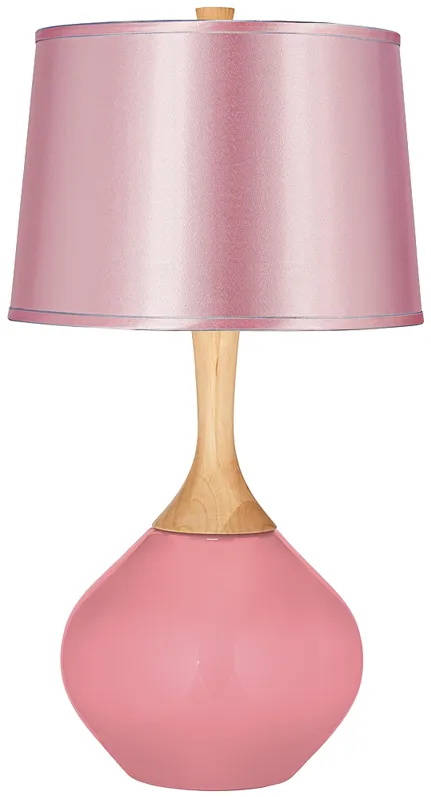 Wexler Haute Pink Modern Table Lamp with Satin Pale Pink Shade