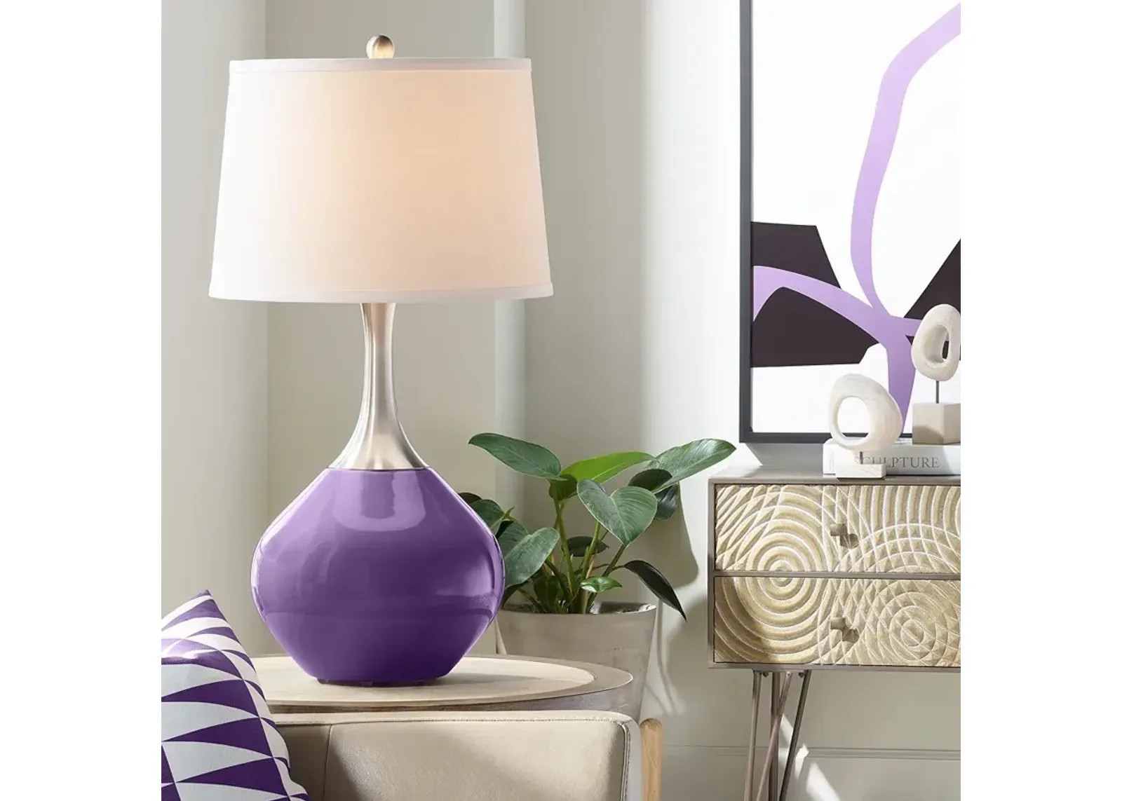 Color Plus Spencer 31" Acai Purple Modern Table Lamp