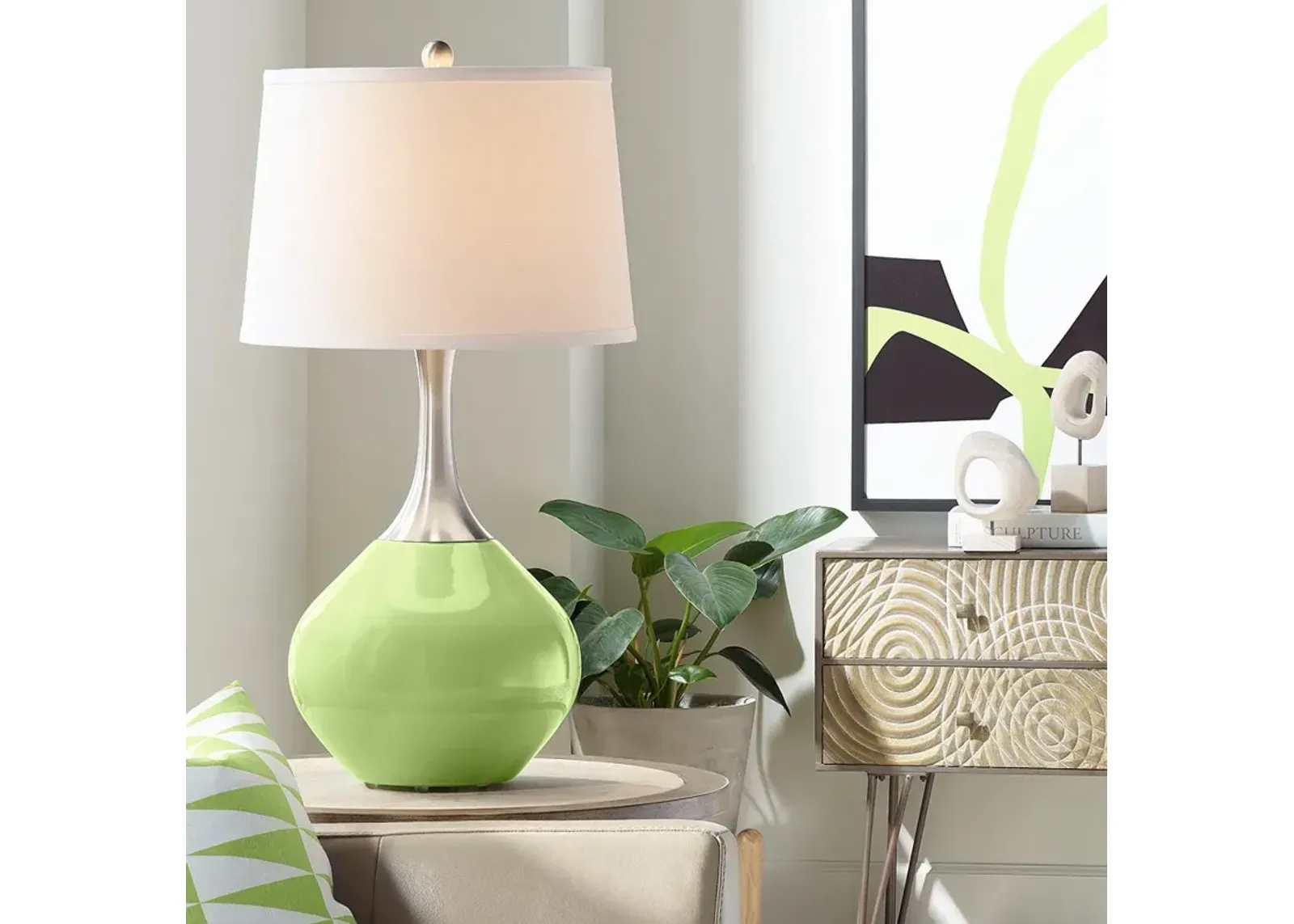 Color Plus Spencer 31" Modern Lime Rickey Green Table Lamp