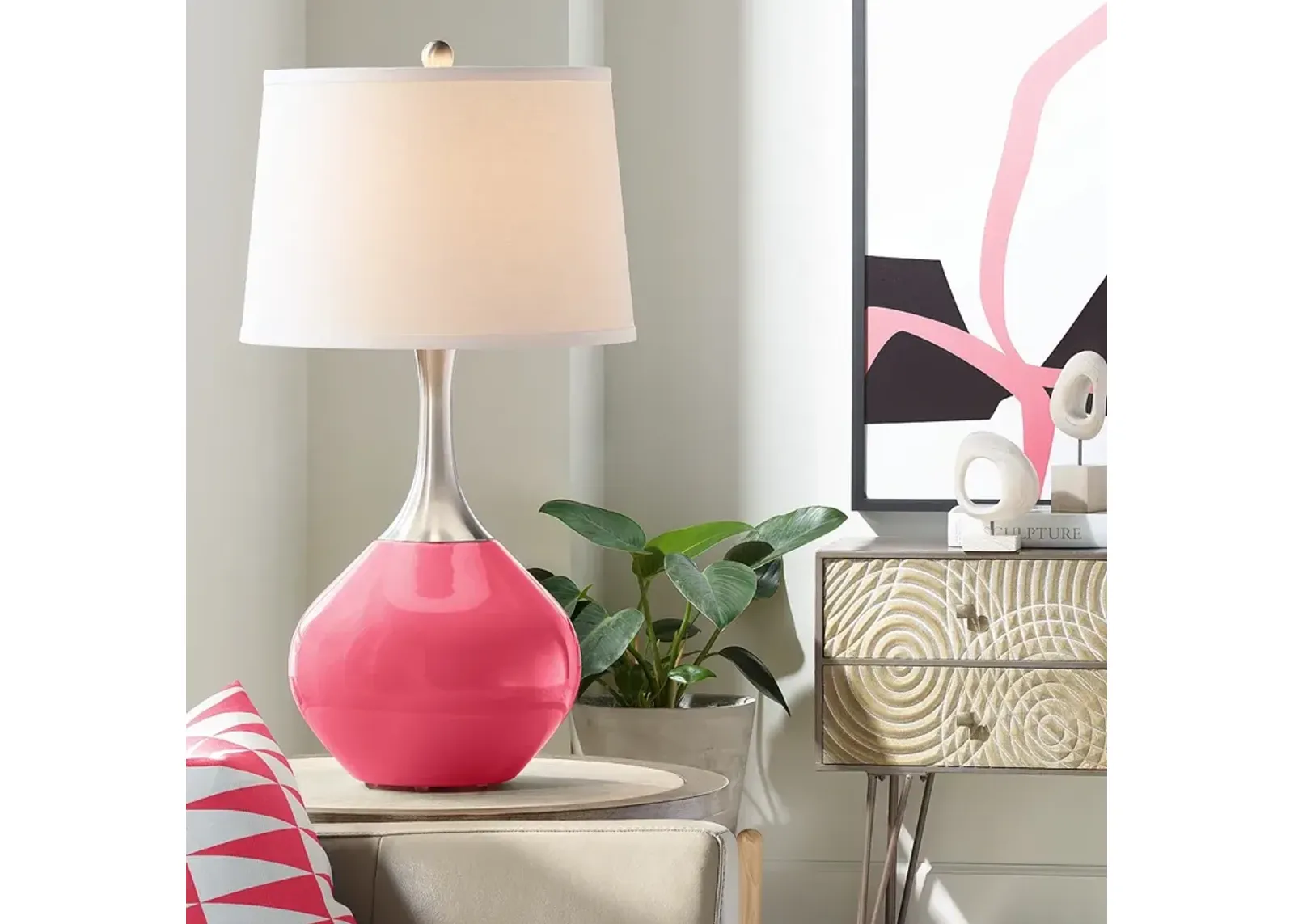 Color Plus Spencer 31" Modern Eros Pink Table Lamp