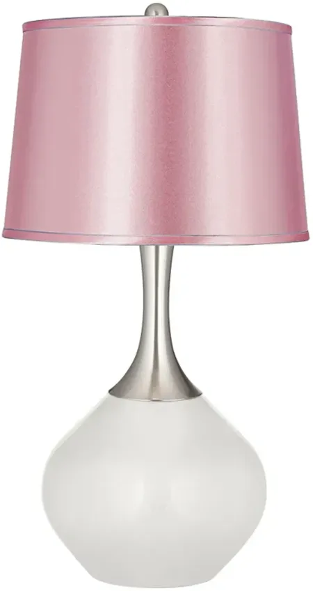 Color Plus Spencer 31" Winter White Table Lamp with Satin Pink Shade