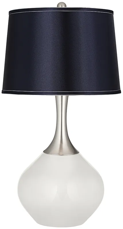 Color Plus Spencer 31" Satin Navy Shade and Winter White Table Lamp