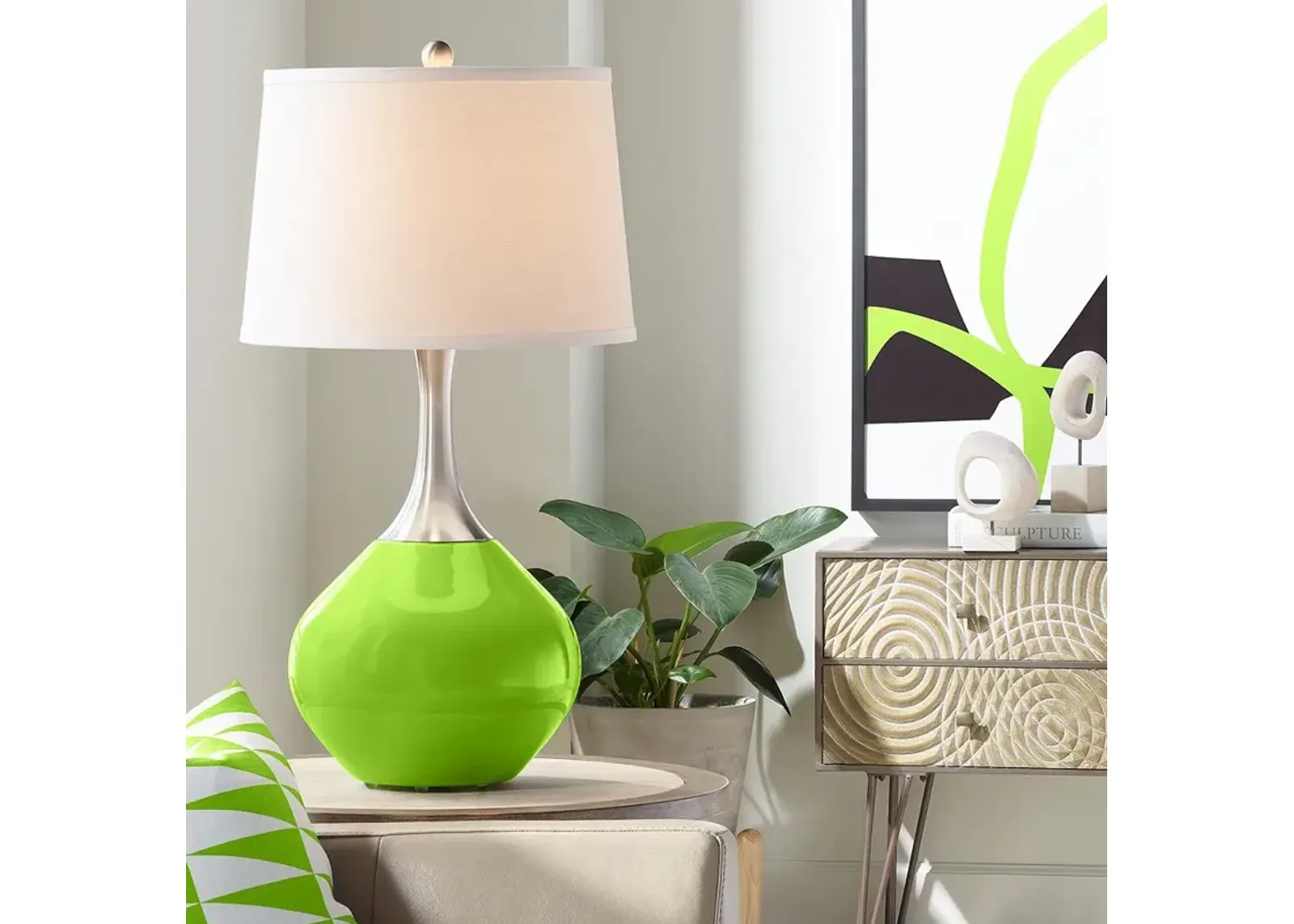 Color Plus Spencer 31" Neon Green Modern Table Lamp