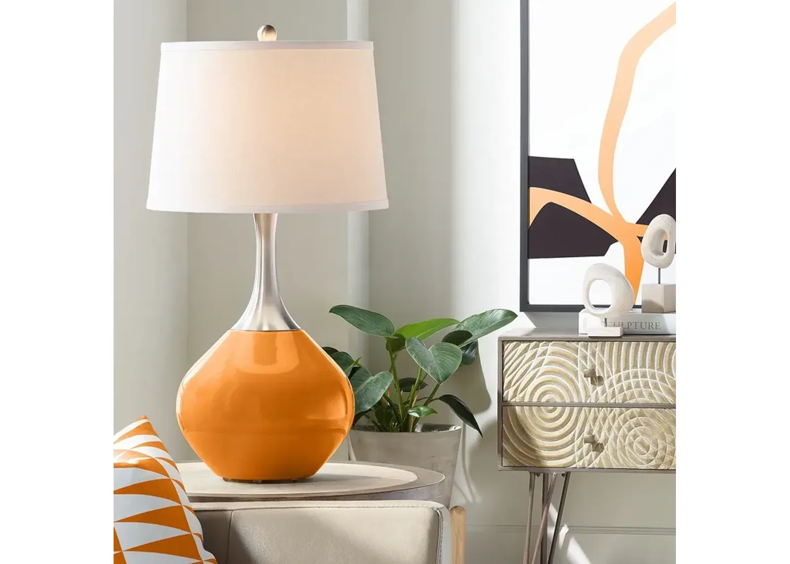 Color Plus Spencer 31" Cinnamon Spice Orange Table Lamp