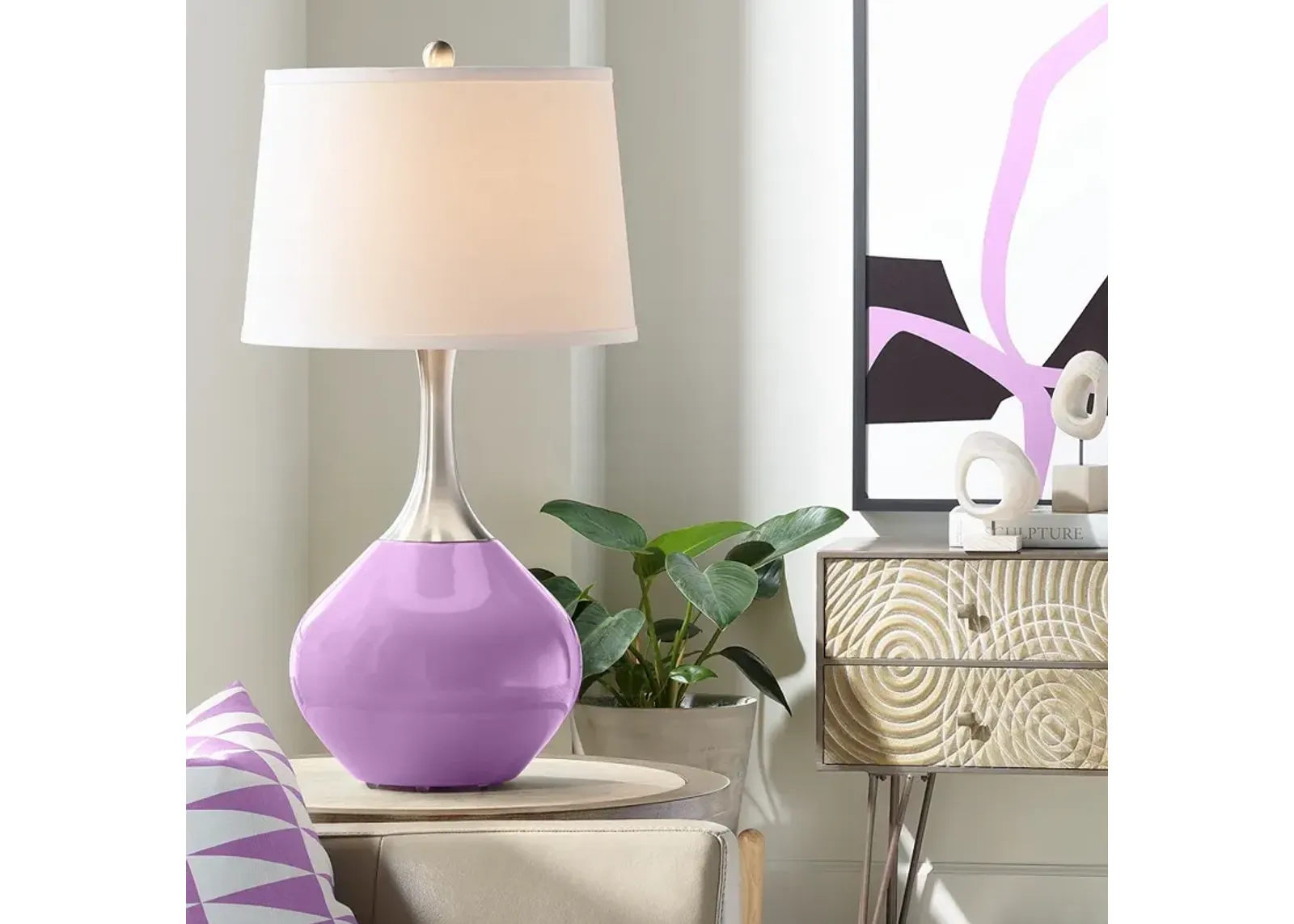 Color Plus Spencer 31" High African Violet Purple Table Lamp