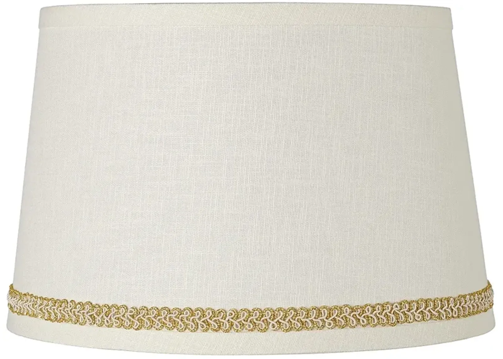 Linen Shade with Gold with Ivory Trim 10x12x8 (Spider)