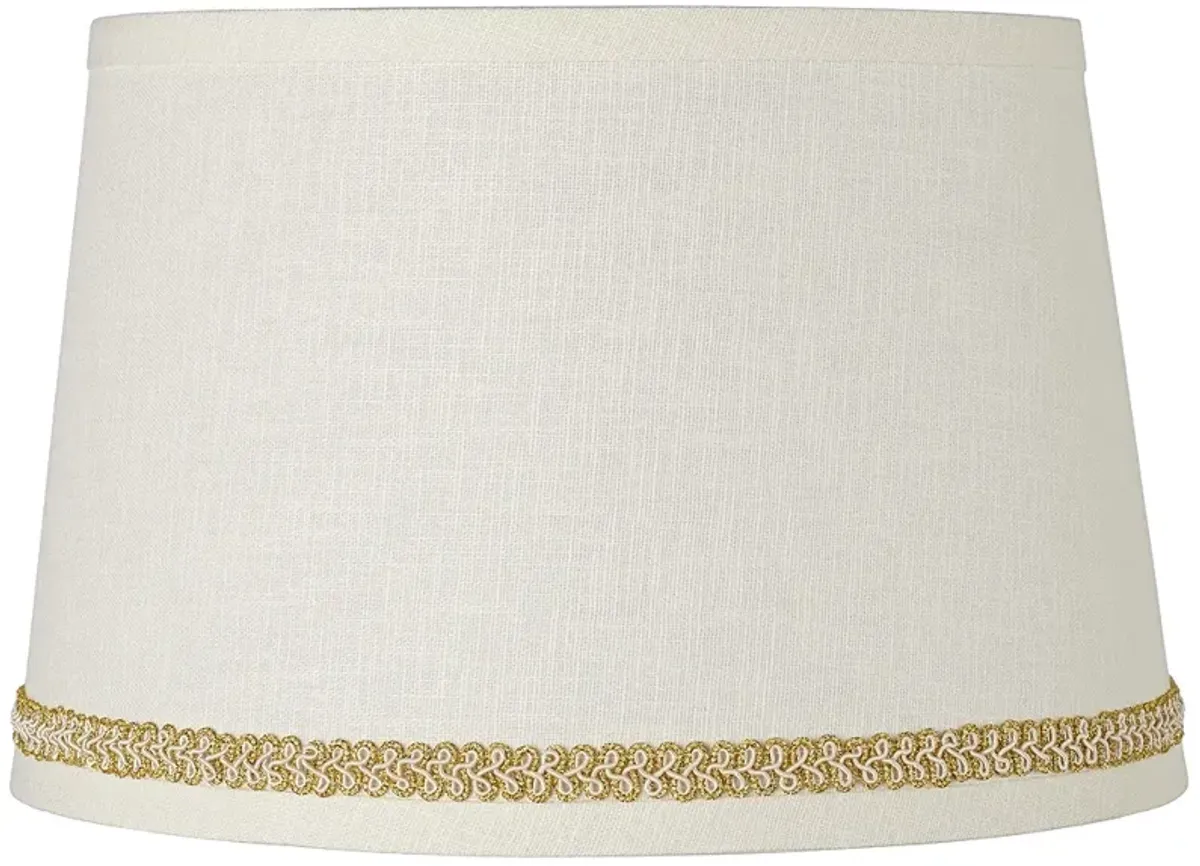 Linen Shade with Gold with Ivory Trim 10x12x8 (Spider)