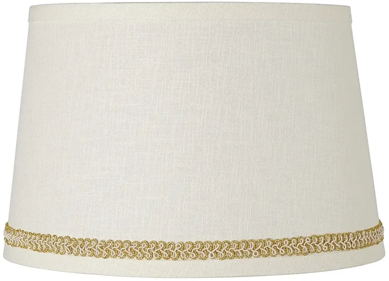 Linen Shade with Gold with Ivory Trim 10x12x8 (Spider)