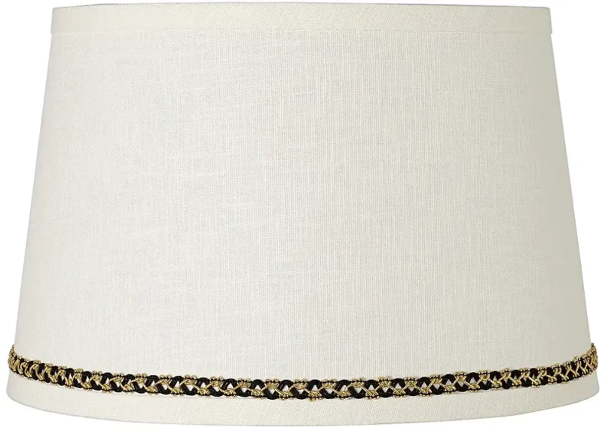 Linen Shade with Gold and Black Trim 10x12x8 (Spider)