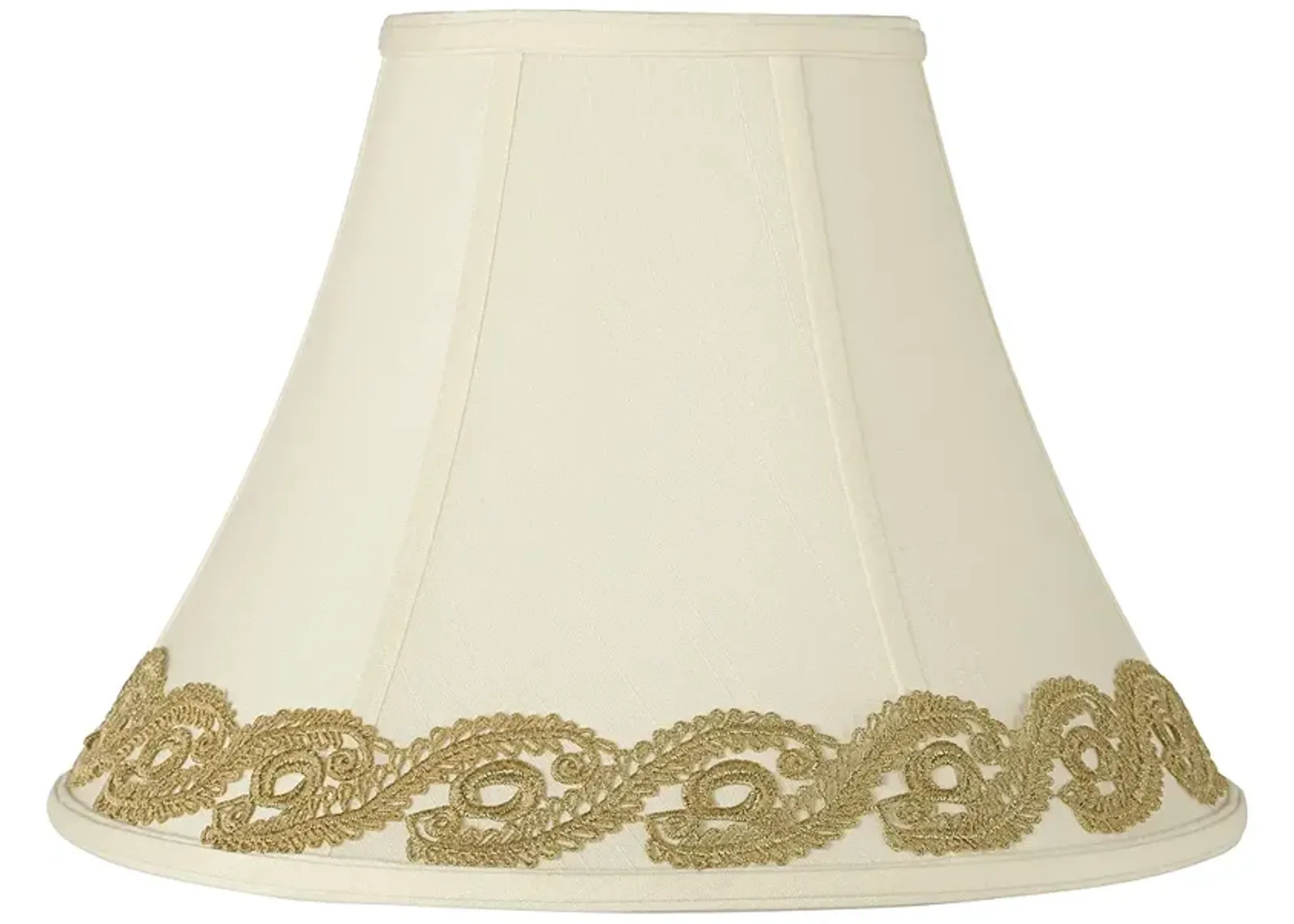 Creme Shade with Gold Vine Lace Trim 7x16x12 (Spider)