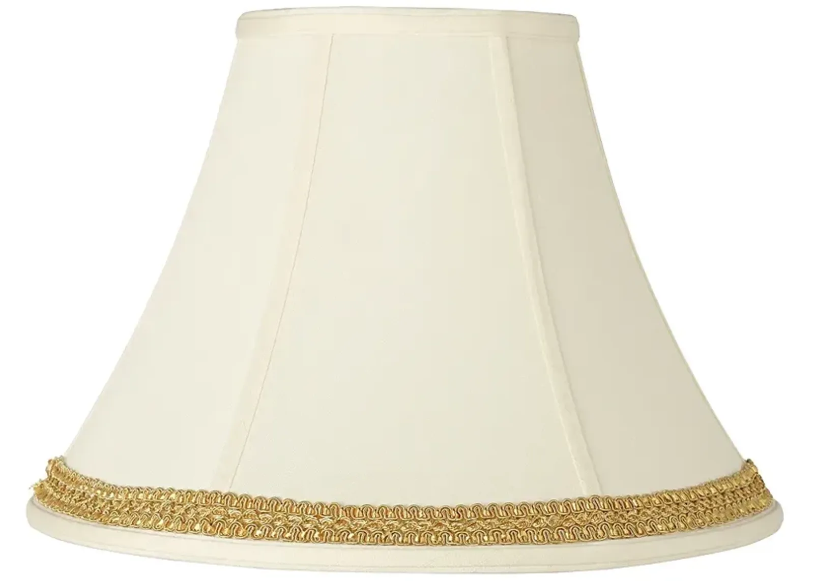 Creme Shade with Yellow Gold Ribbon Trim 7x16x12 (Spider)