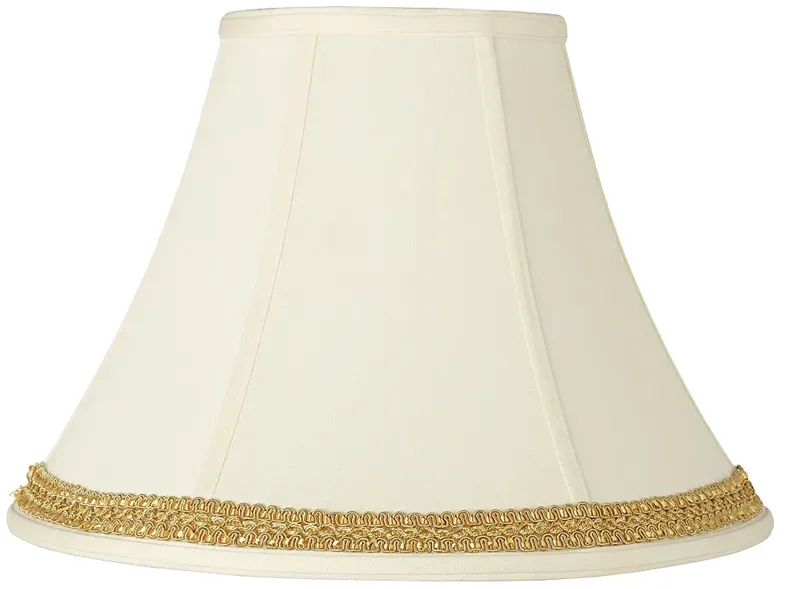 Creme Shade with Yellow Gold Ribbon Trim 7x16x12 (Spider)