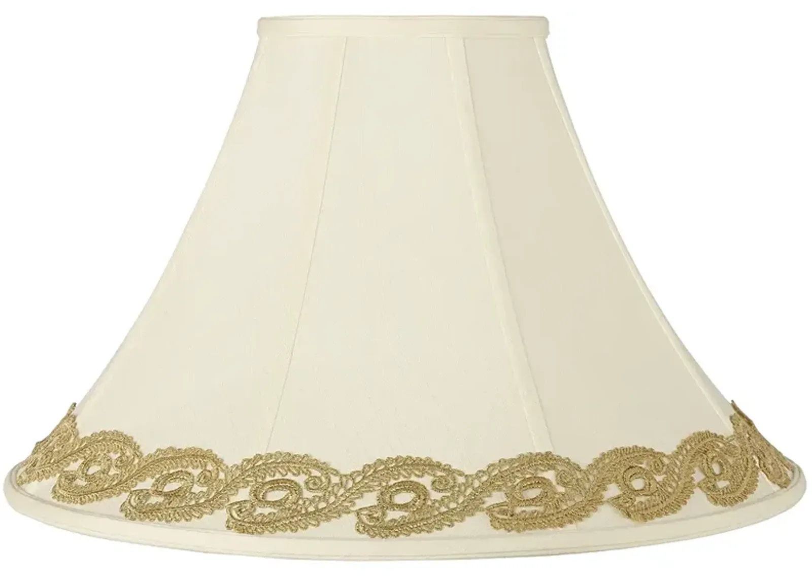 Bell Shade with Gold Vine Lace Trim 7x20x13.75 (Spider)