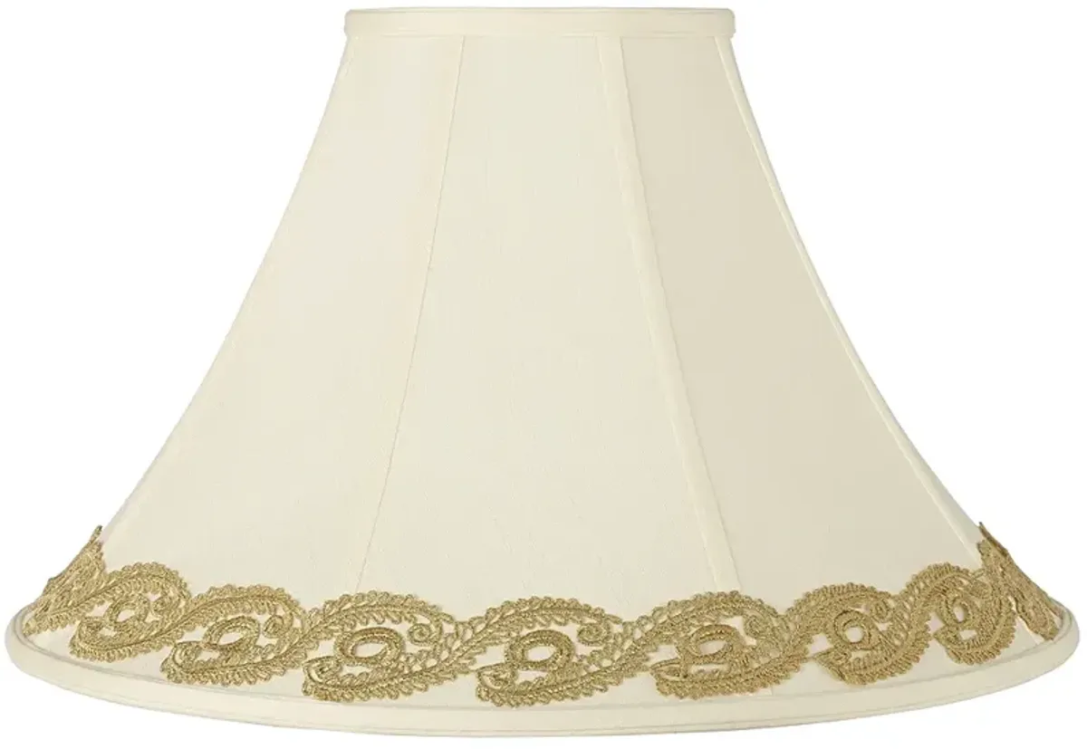 Bell Shade with Gold Vine Lace Trim 7x20x13.75 (Spider)