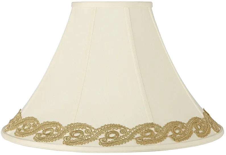 Bell Shade with Gold Vine Lace Trim 7x20x13.75 (Spider)