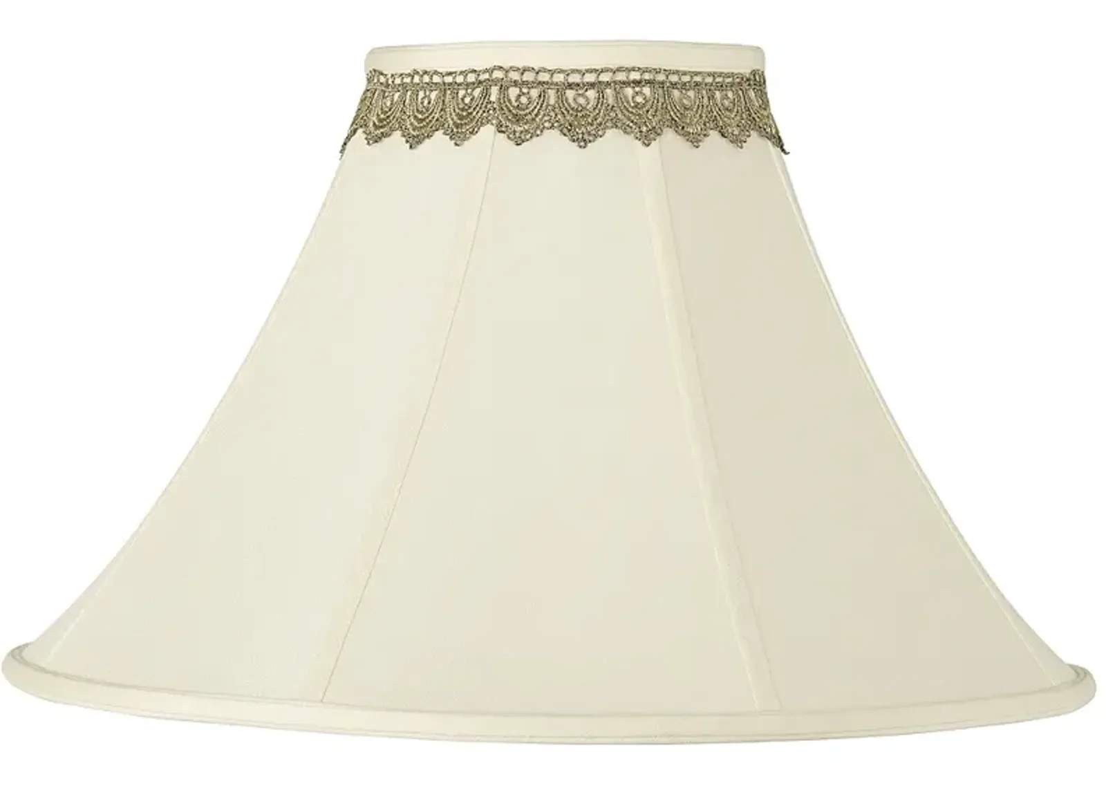 Bell Shade with Gold Lace Trim 7x20x13.75 (Spider)