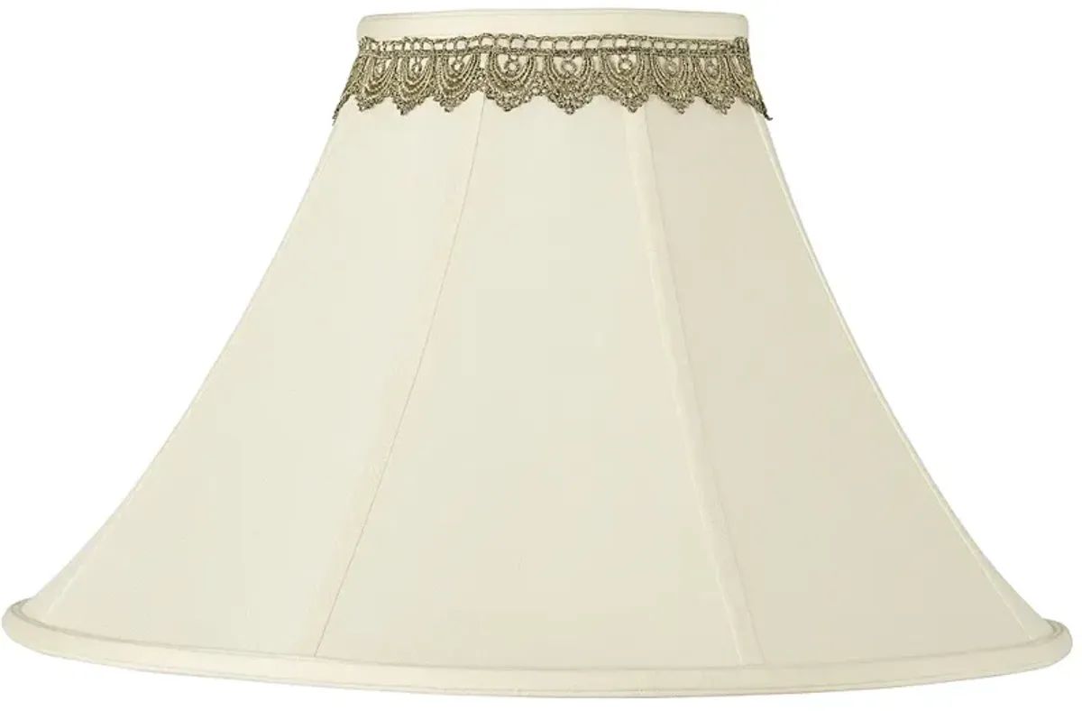 Springcrest Bell Shade with Gold Lace Trim 7x20x13.75 (Spider)