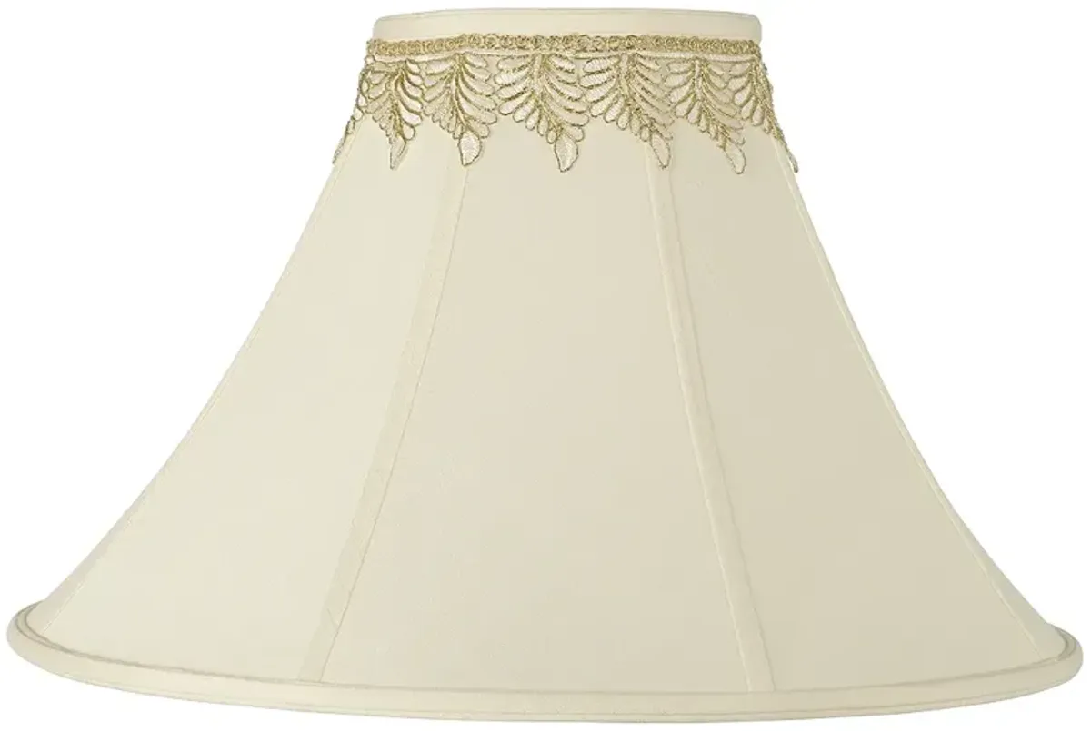 Springcrest Bell Shade with Embroidered Leaf Trim 7x20x13.75 (Spider)