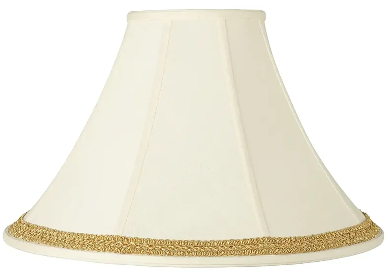 Bell Shade with Yellow Gold Ribbon Trim 7x20x13.75 (Spider)