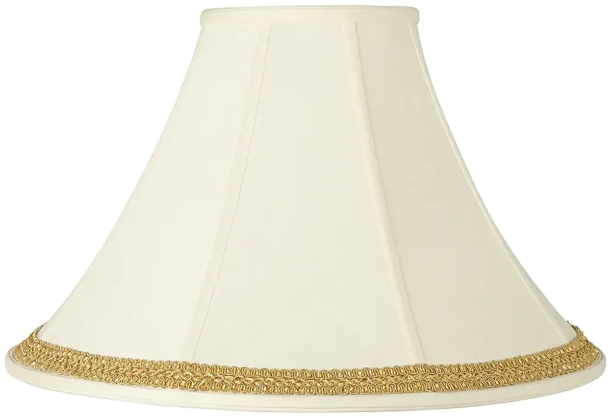 Bell Shade with Yellow Gold Ribbon Trim 7x20x13.75 (Spider)