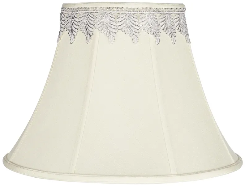 Creme Bell Shade with Metallic Leaf Trim 9x18x13 (Spider)