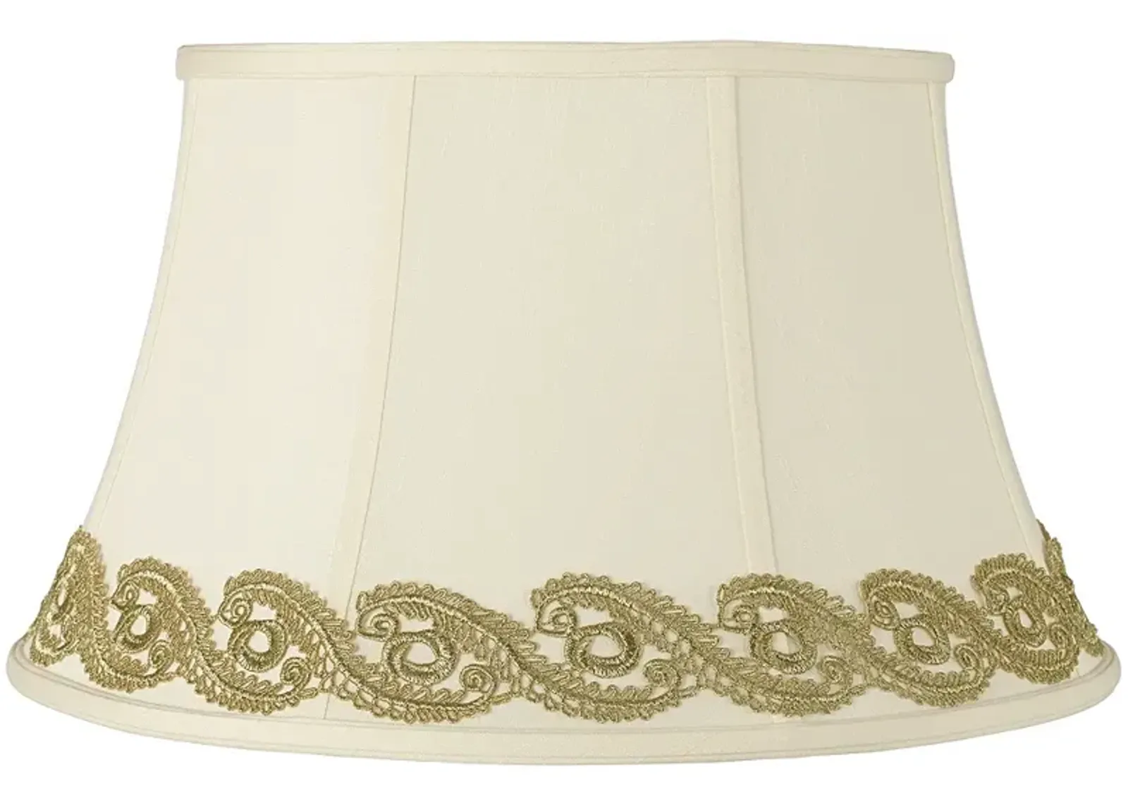 Creme Shade with Gold Vine Lace Trim 13x19x11 (Spider)