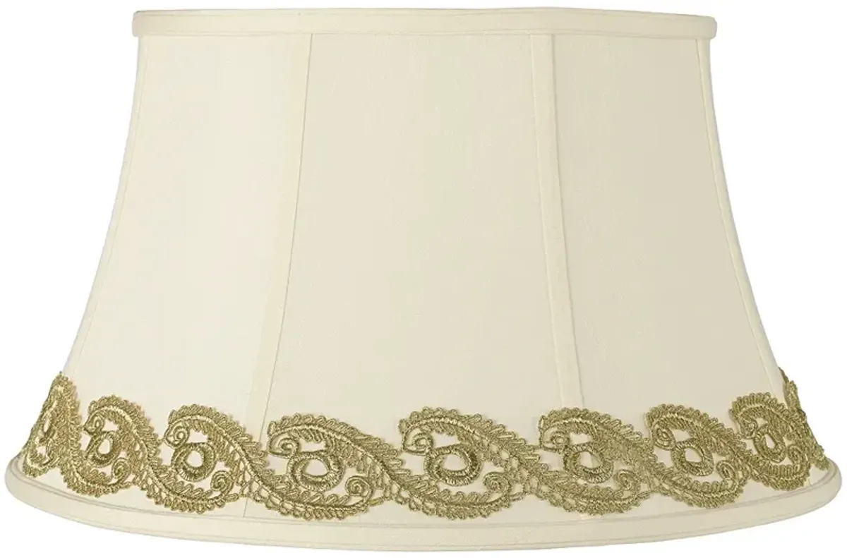 Creme Shade with Gold Vine Lace Trim 13x19x11 (Spider)