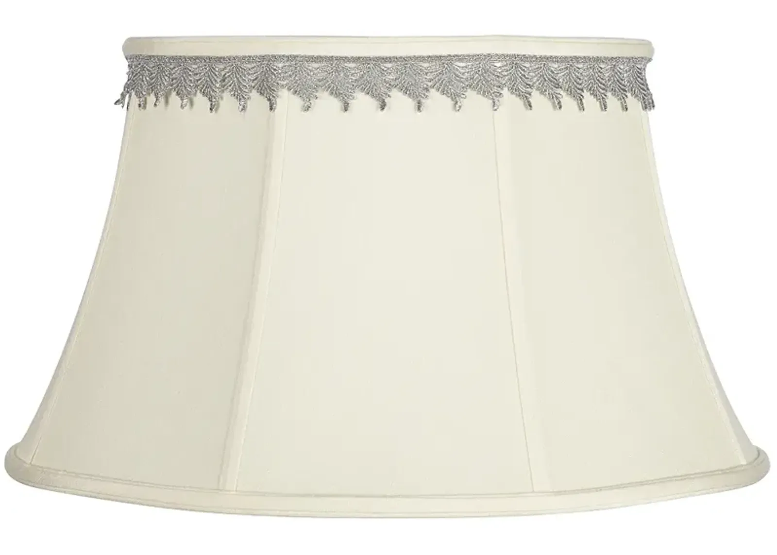 Creme Bell Shade with Silver Leaf Trim 13x19x11 (Spider)