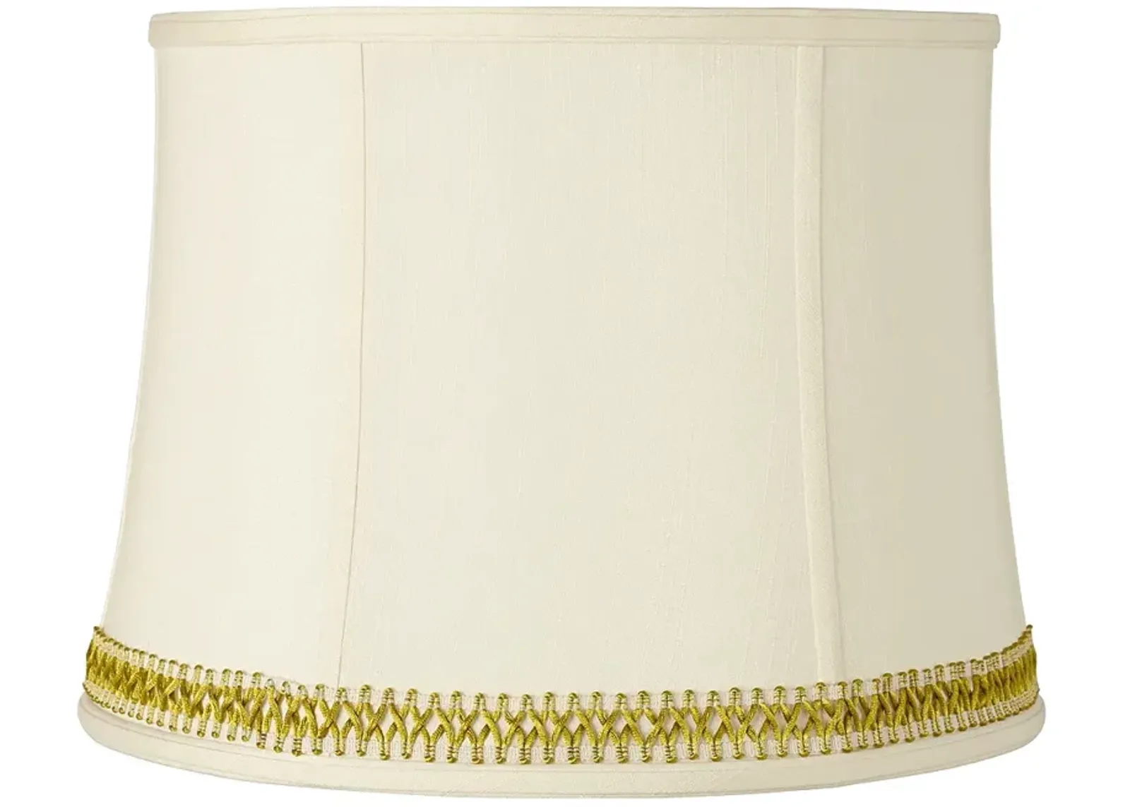 Drum Shade with Gold Satin Weave Trim 14x16x12 (Spider)