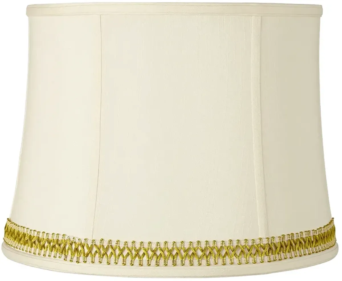 Drum Shade with Gold Satin Weave Trim 14x16x12 (Spider)